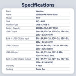 Vention Powerbank 20000mAh 65W+Built-in USBC FHYB0 - Image 3