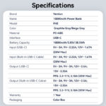 Vention Powerbank 10000mAh 35W Mini Size Built-in USBC Black FHEH0 - Image 4