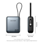 Vention Powerbank 10000mAh 35W Mini Size Built-in USBC Black FHEH0 - Image 3
