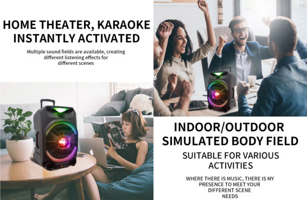 N-Gear FLASH1550 Disco Portable Karaoke Speaker with Wireless Mic & LED Effects - Image 7