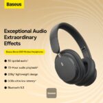 Baseus Wireless Headphones Bowie D05 Grey - Image 9