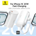 Baseus Powerbank 20W 5000mAh Plug-In Lightning 20W White - Image 5