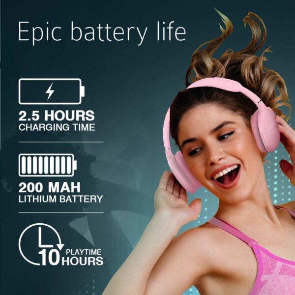 SonicGear Airphone 6 Bluetooth Headphones Pink - Image 7