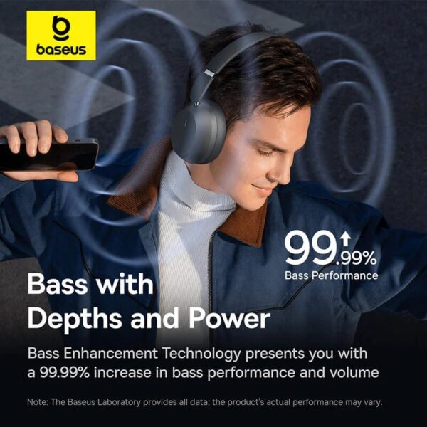 Baseus Headphones Over Ear Bass 35 Max Black - Image 2