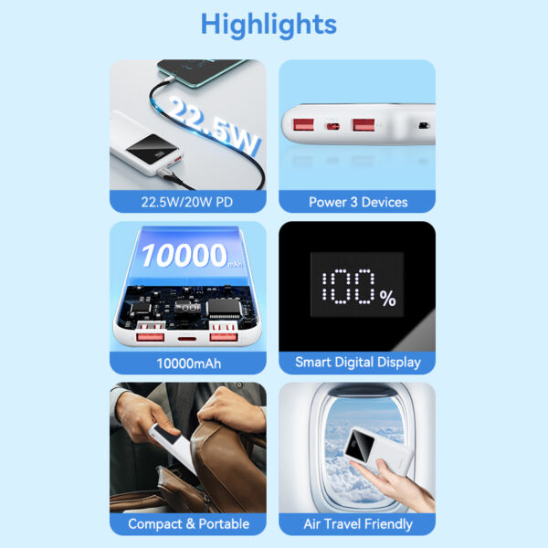 Vention Powerbank 10000mAh 22.5W Black FHKB0 - Image 2