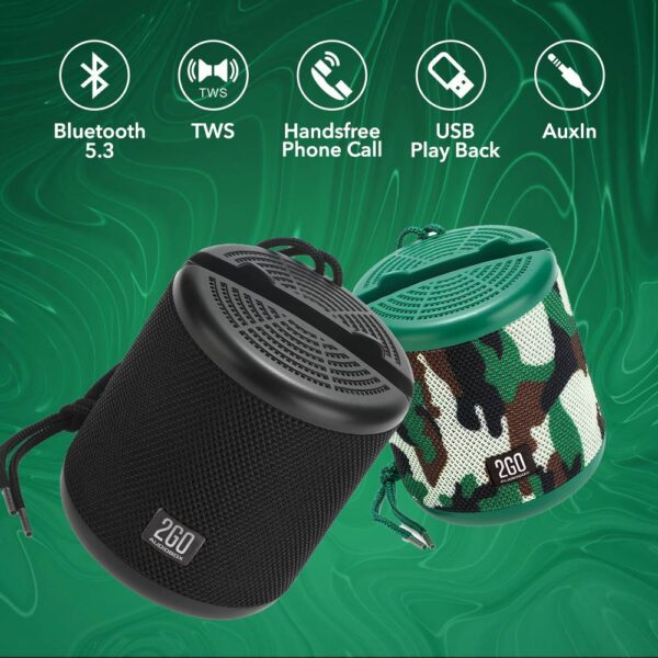 SonicGear AudioBox 2GO-Dock100 Portable BT/FM Speaker with Dock Camo - Image 11