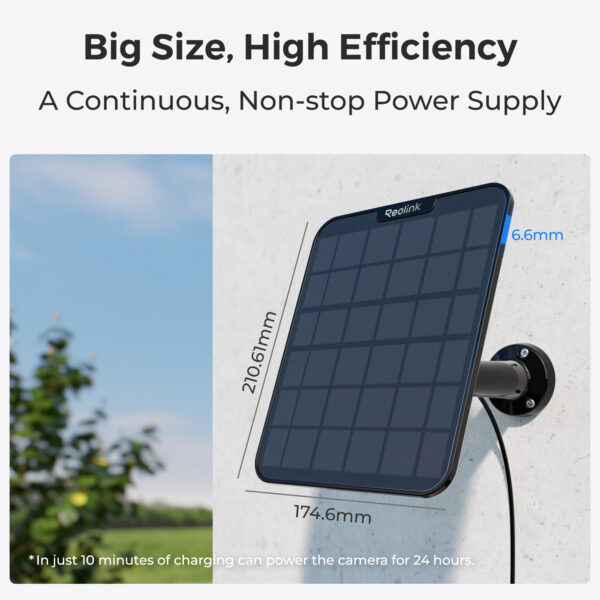 Reolink BPS Solar Panel 2 for Reolink Battery Cameras Black 6W (Type C) - Image 2