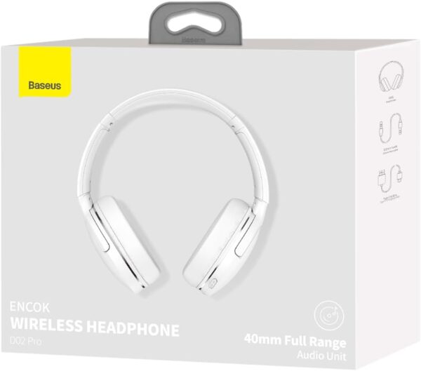 Baseus Wireless Headphones Over Ear Encok D02 Pro v2 White - Image 15