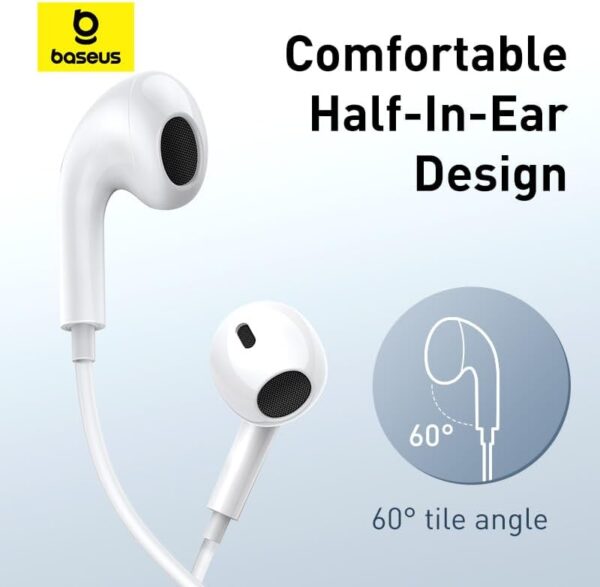 Baseus  Earphones Wired Type C Encok CZ17 White - Image 12