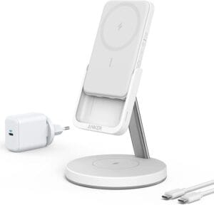 Anker PowerWave Mag-Go 2-in-1 5K Magnetic Powerbank And Wireless Stand 5000mAh White