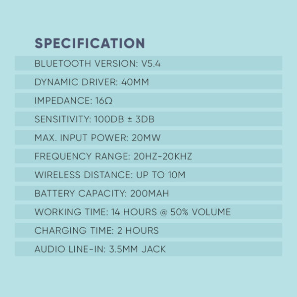 SonicGear Headphones Bluetooth AIRPHONE 3 Type-C Indigo Blue - Image 5