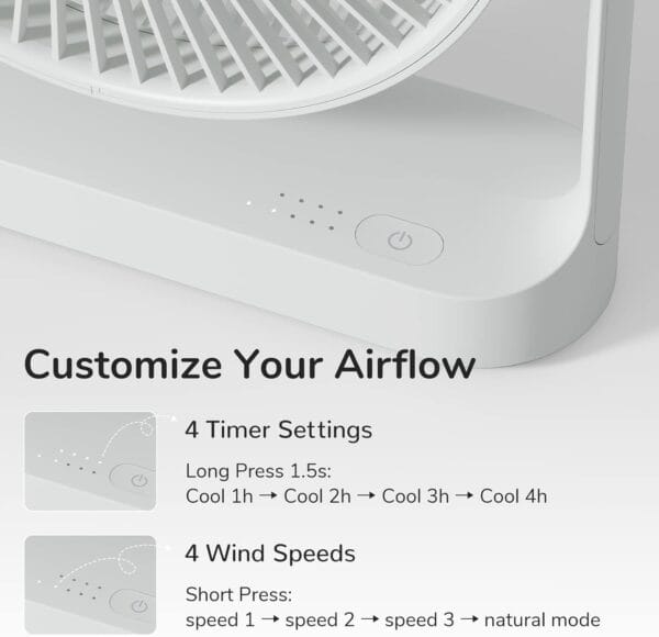 Jisulife Desktop Portable Fan FA27 Gray - Image 11