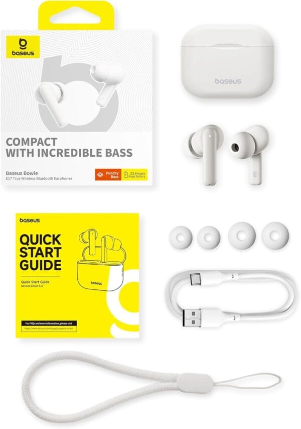 Baseus Headphones In Ear TWS Bowie E17 White - Image 15