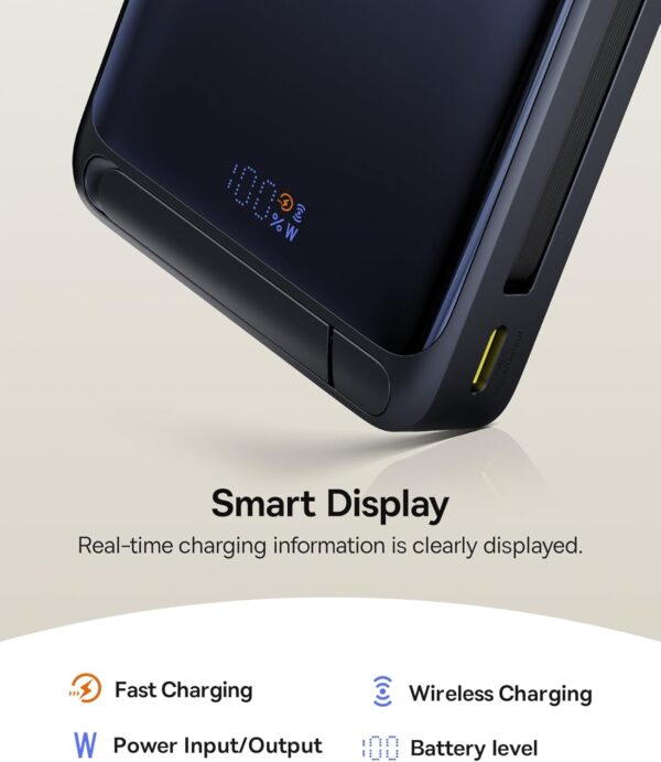 Baseus Powerbank Wireless 45W 10000mAh NOMOS Qi2-Stand Black - Image 2