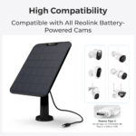 Reolink BPS Solar Panel 2 for Reolink Battery Cameras Black 6W (Type C) - Image 7
