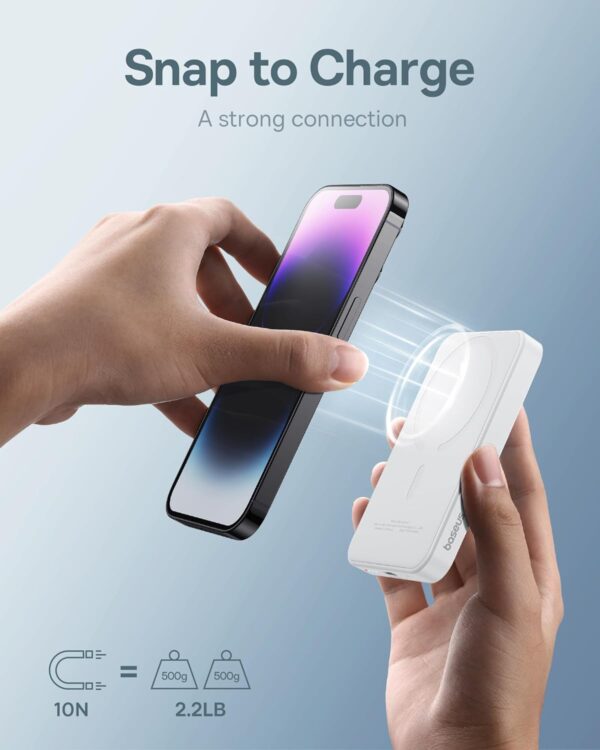 Baseus Powerbank 20W 5000mAh Magnetic Wireless White - Image 9