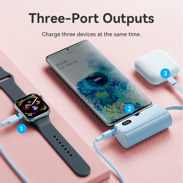 Vention Powerbank 4800mAh 22.5W Foldable USB-C Black FHQB0 - Image 8