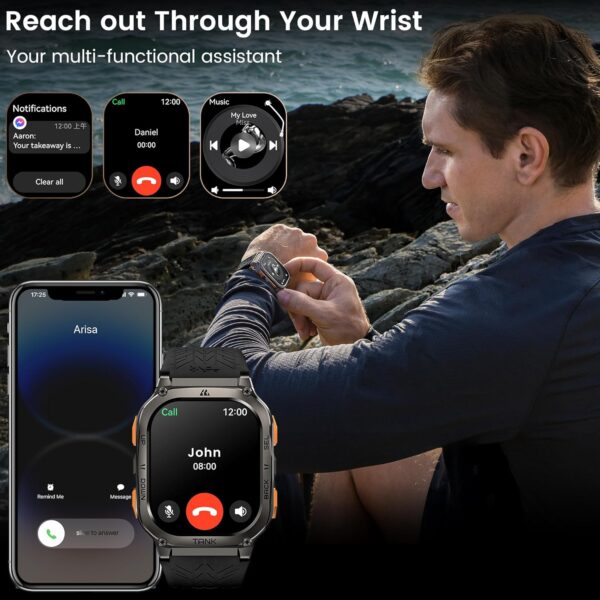 Kospet TANK M3 ULTRA Rugged Smartwatch GPS Silicone Black - Image 5