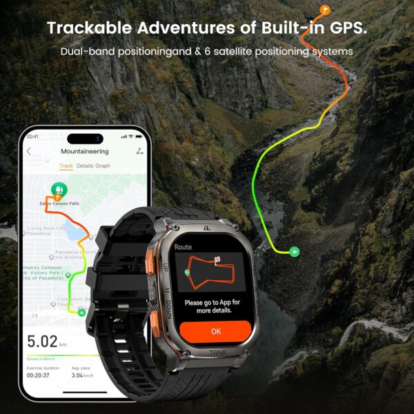 Kospet TANK M3 ULTRA Rugged Smartwatch GPS Silicone Black - Image 3