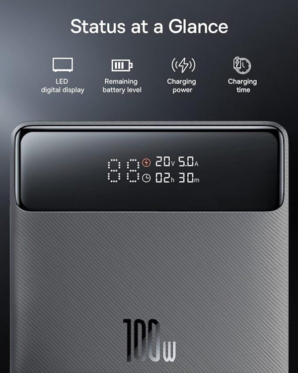 Baseus Powerbank 100W 20000mAh Display BLADE Black - Image 12