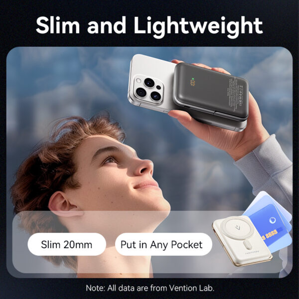 Vention Powerbank Wireless Magnetic 10000mAh 20W Black FHNB0 - Image 7