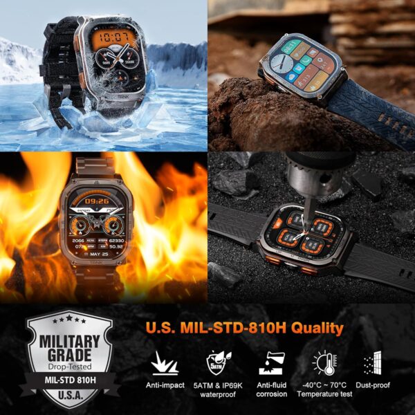 Kospet TANK M3 ULTRA Rugged Smartwatch GPS Silicone Black - Image 2