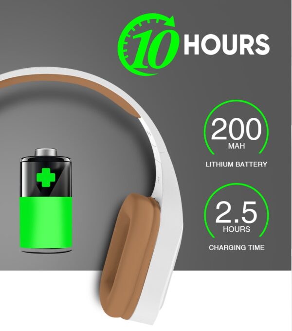 SonicGear Airphone 5 Bluetooth Headphones White Gray - Image 5