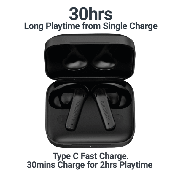 Majority TRU-1 TWS Sports Earphones IPX7 Black - Image 3