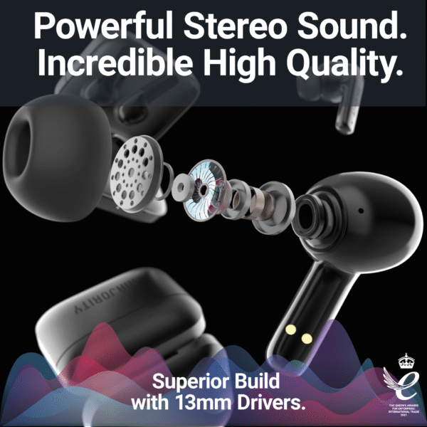 Majority TRU-1 TWS Sports Earphones IPX7 Black - Image 6