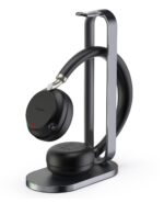 Yealink Headset Wireless Bluetooth NC with Retractablle Mic, B/T Dongle & Charging Stand BH72 Dual Teams Black