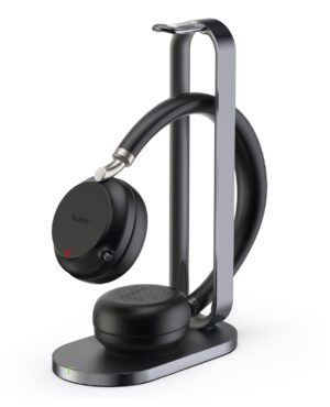 Yealink Headset Wireless Bluetooth NC with Retractablle Mic, B/T Dongle & Charging Stand BH72 Dual Teams Black