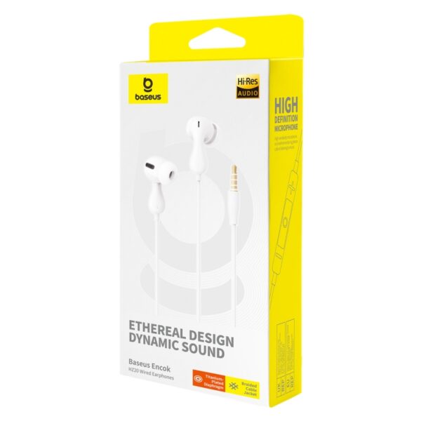 Baseus Headphones In Ear Wired 3.5mm HiRes HZ20 White - Image 7