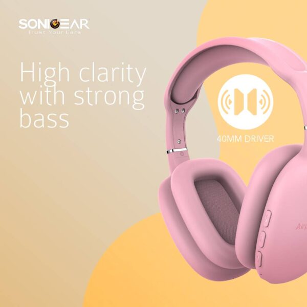 SonicGear Airphone 6 Bluetooth Headphones Pink - Image 9