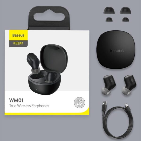 Baseus Headphones In Ear TWS Encok WM01 Black - Image 8