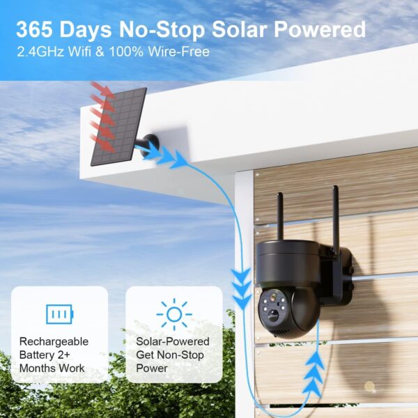 WOOX R3569 Outdoor Battery Camera 3MP PTZ with Solar Panel - Image 10