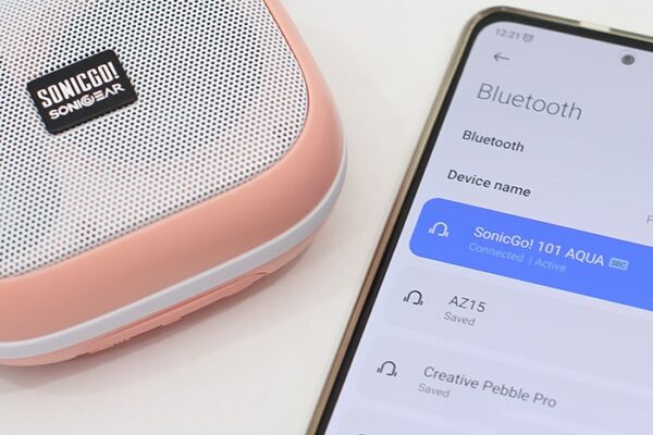 SonicGear SonicGo!101 AQUA Portable IPX7 Bluetooth Speaker Pink - Image 10