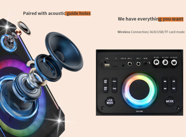 N-Gear FLASH1040 Portable Karaoke Wireless Mic LED/USB/MIC IN/AUX IN - Image 6