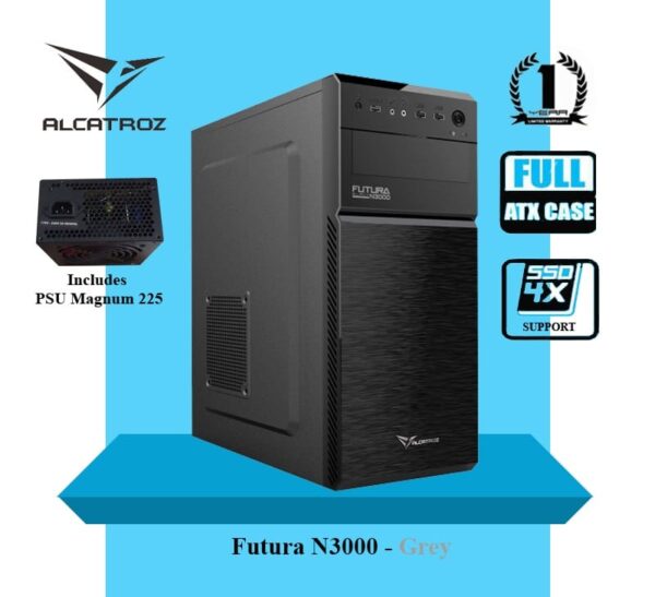 Alcatroz Futura Black N3000 Case with 225W PSU Black - Image 2