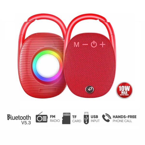 SonicGear SonicGo! Clipz Portable Bluetooth Speaker Red - Image 9