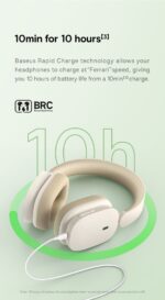 Baseus Bowie H1 Noise Cancelling Wireless Headphones White - Image 14