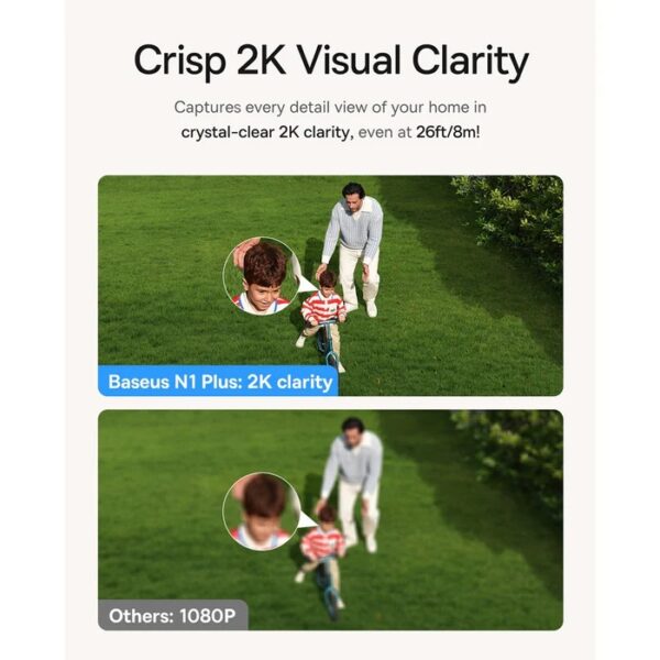 Baseus Security N1 Plus Outdoor Camera 2K Full Color White(Add On) - Image 2