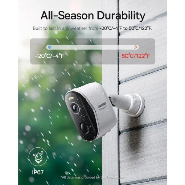 Baseus Security N1 Plus Outdoor Camera 2K Full Color White(Add On) - Image 3