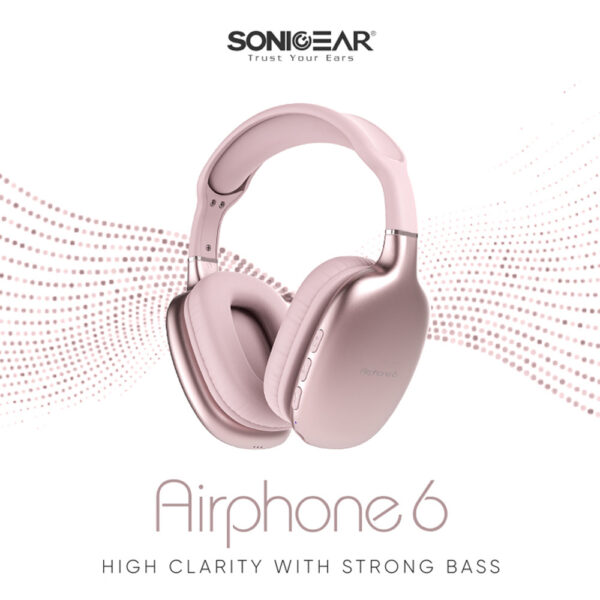 SonicGear Headphones Bluetooth AIRPHONE 6 Champagne Gold - Image 6