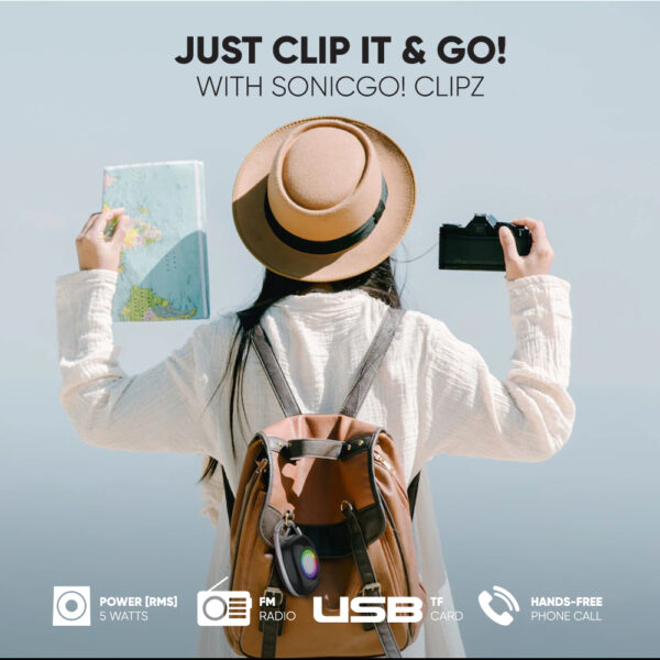 SonicGear SonicGo! Clipz Portable Bluetooth Speaker Red - Image 14