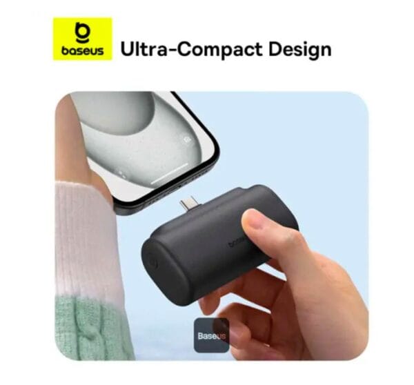 Baseus Powerbank 20W 5000mAh Plug-In USB-C 20W Black - Image 12