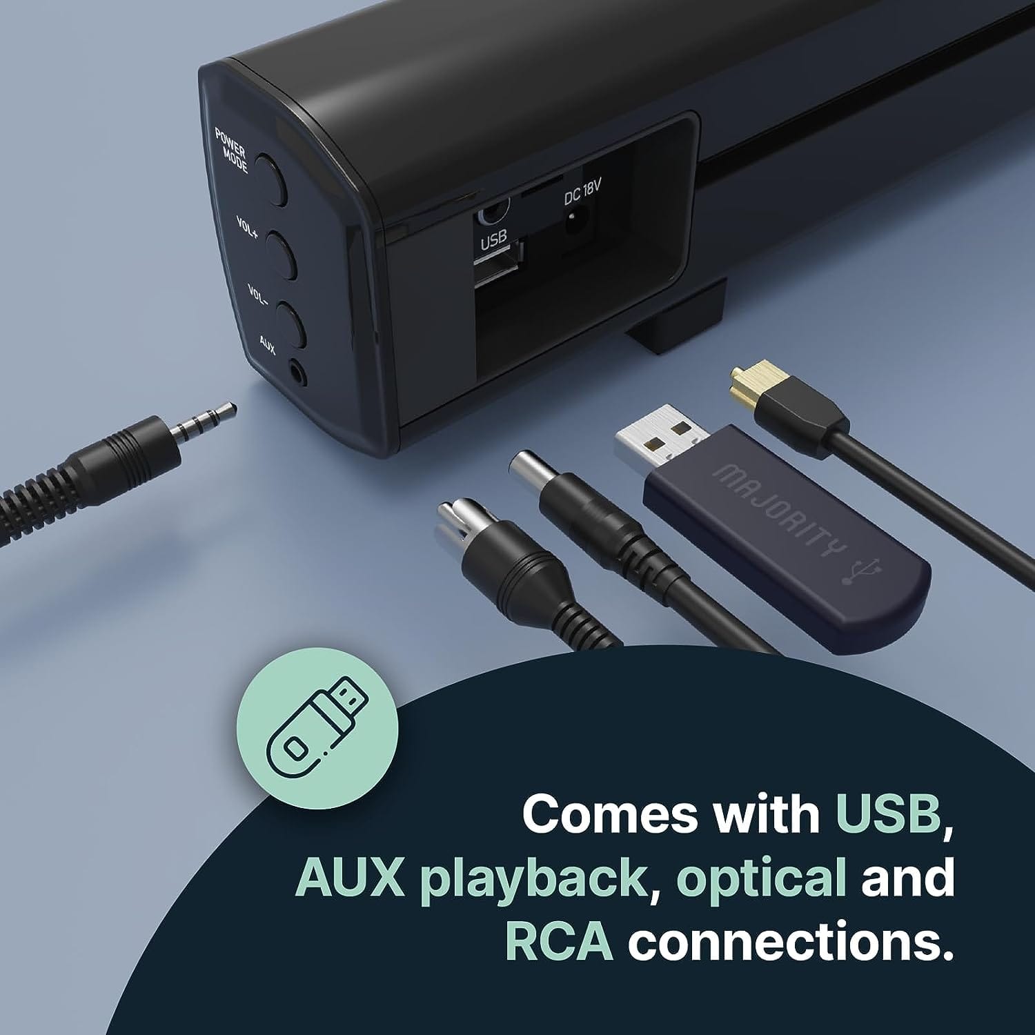 Majority BOWFELL PLUS Soundbar 100W BT/USB/Optical/Sub - Image 3