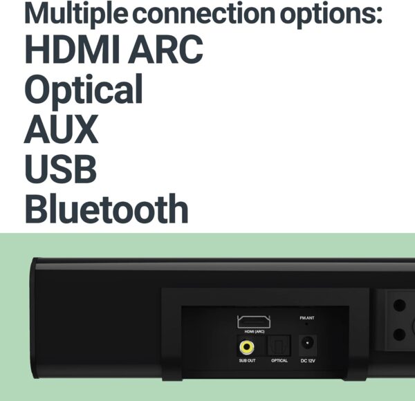 Majority K2 Soundbar 150W BT/USB/Optical/HDMI/Wls-Sub Black (EU) - Image 5