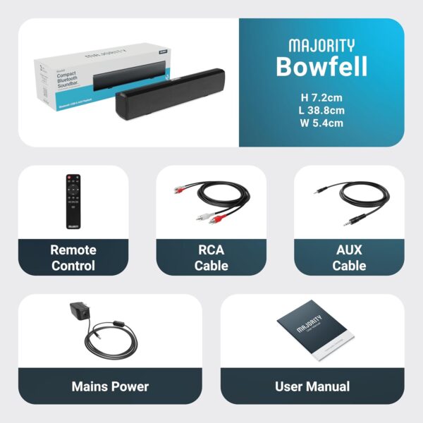 Majority BOWFELL Soundbar 2.1 50W BT/USB/Optical (UK) - Image 6