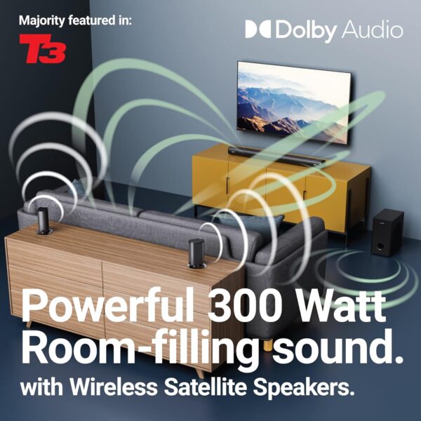 Majority EVEREST Soundbar 300W 5.1 Detach.Speakers Wls-Sub - Image 4