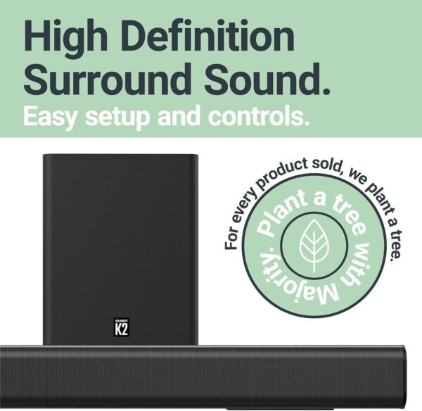 Majority K2 Soundbar 150W BT/USB/Optical/HDMI/Wls-Sub Black (EU) - Image 4